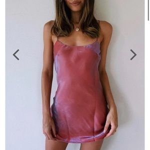 NWT VRG GRL A 90's Muse Bias Cut Mini Dress // Rose